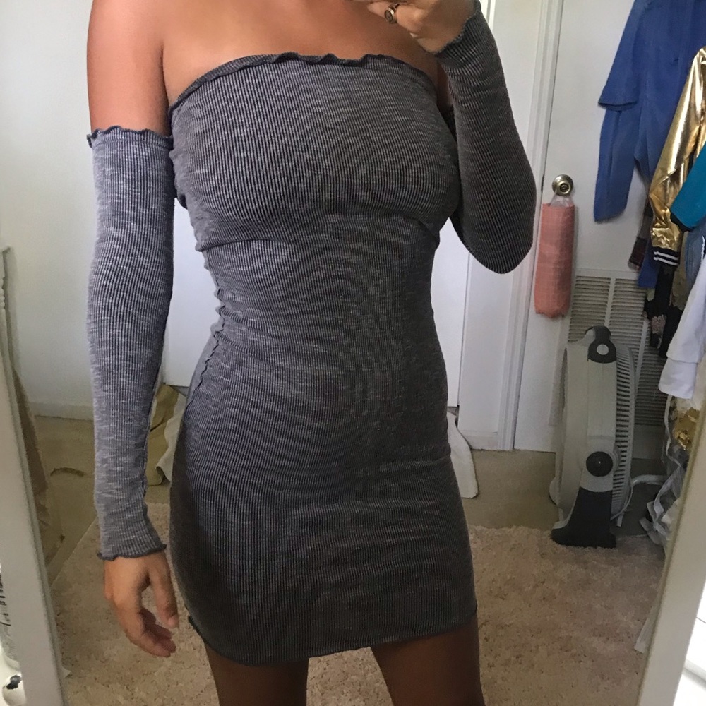 Strapless long sleeve dress